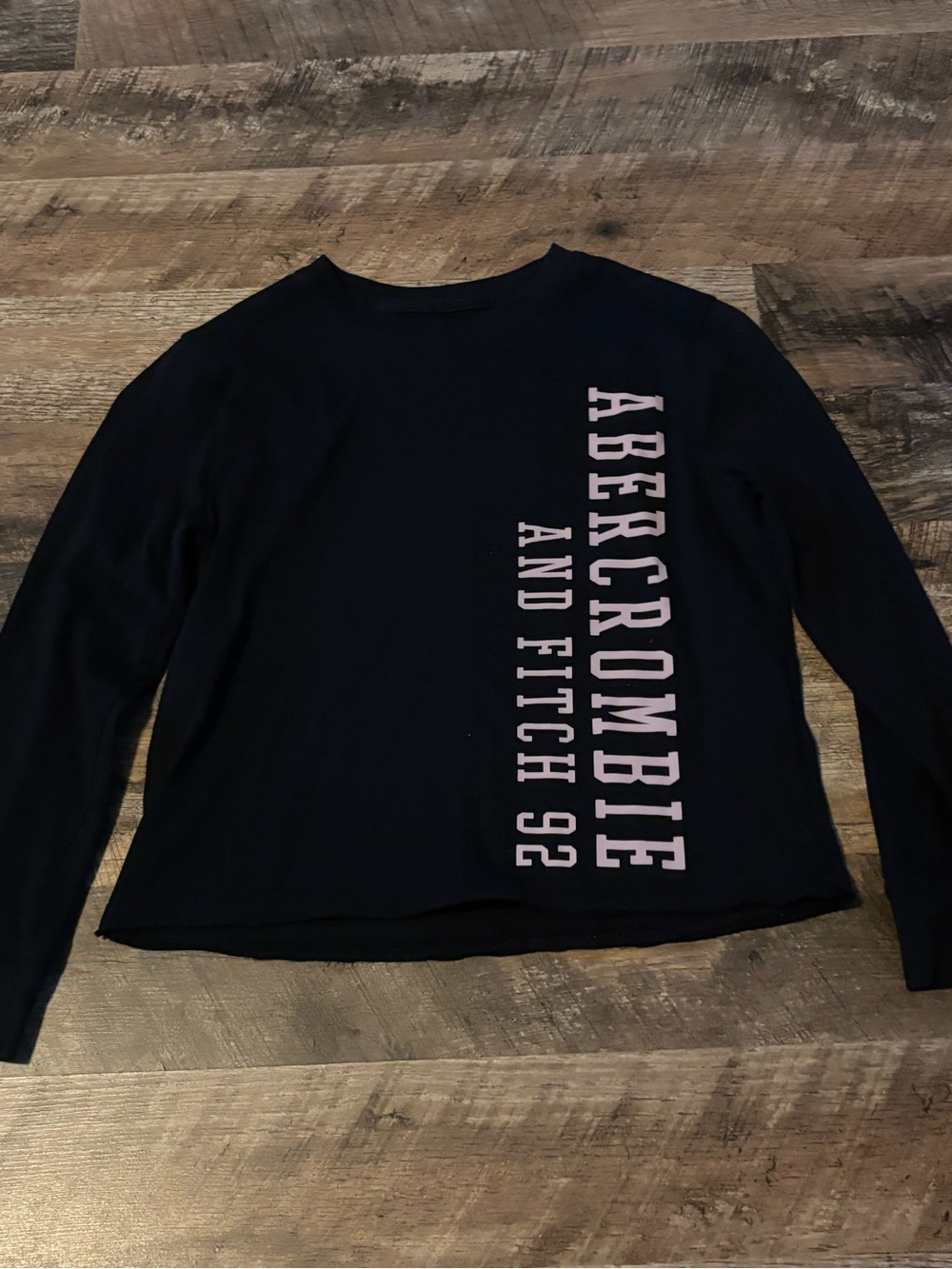 Abercrombie Navy Long-Sleeve Logo Top - kids 7/8